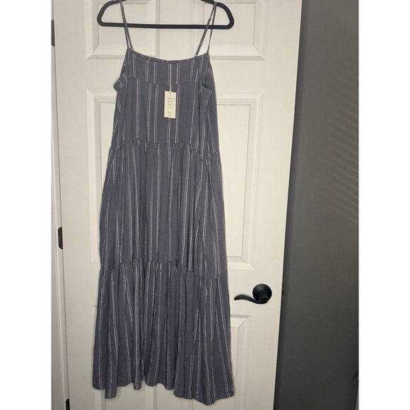 Z Supply Waverly Striped Maxi Dress Sleeveless Worn Indigo  Nwt 92 - Picture 2 of 2